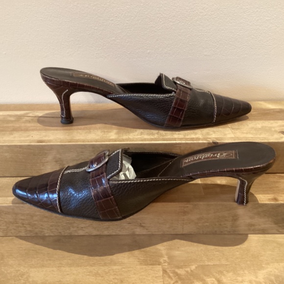 Brighton “Precia” Rich Brown Leather Mule Slides Size 8 - Picture 5 of 6